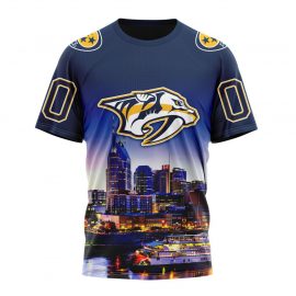 Personalized Nashville Predators Special Design With City Skyline Short Sleeve