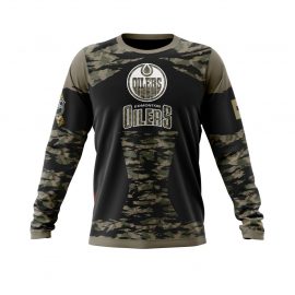 Personalized Edmonton Unique Oilers Honor Veterans Military Long Sleeve