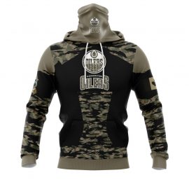 Personalized Edmonton Unique Oilers Honor Veterans Military Masked Jersey