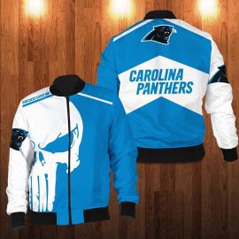 Carolina Panthers Punisher Skull Design Cool Style Unique Bomber Jacket