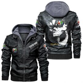 Alfa Romeo Personalized Unique Racing Style Leather Jacket Gift Idea For Fan I