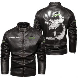 Arctic Personalized Unique Racing Style Stand Collar Leather Jacket Gift Idea For Fan I