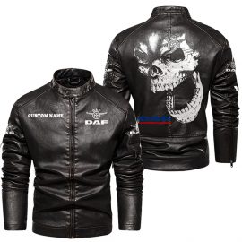 Daf Personalized Cool Design Racing Style Stand Collar Leather Jacket For Fan I
