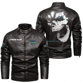 Deutz Fahr Personalized Cool Design Racing Style Stand Collar Leather Jacket For Fan I