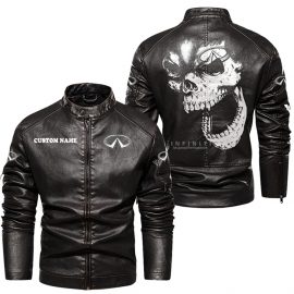 Infiniti Personalized Cool Design Racing Style Stand Collar Leather Jacket For Fan I