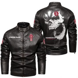 Kenworth Personalized Cool Design Racing Style Stand Collar Leather Jacket For Fan I