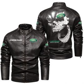 Land Rover Personalized Cool Design Racing Style Stand Collar Leather Jacket For Fan I