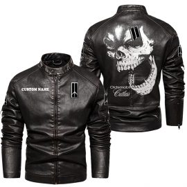 Oldsmobile Personalized Cool Design Racing Style Stand Collar Leather Jacket For Fan II