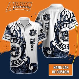 Personalized  Auburn Unique Tigers Real Tree Background Short Sleeve