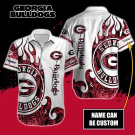 Personalized Georgia Unique Bulldog Real Tree Background Short Sleeve