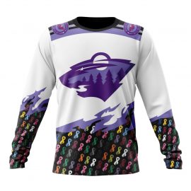 Personalized Minnesota Wild In October Together We Can Beat Cancer Long Sleeve