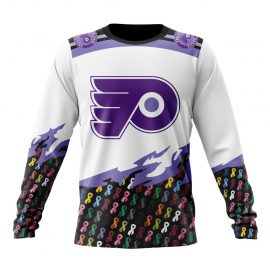 Personalized Philadelphia Flyers In October Together We Can Beat Cancer Long Sleeve