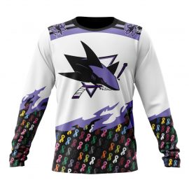 Personalized San Jose Unique Sharks In October Together We Can Beat Cancer Long Sleeve