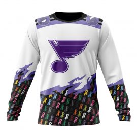 Personalized St Louis Blues In October Together We Can Beat Cancer Long Sleeve