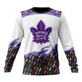 Personalized Toronto Maple Unique Leafs In October Together We Can Beat Cancer Long Sleeve