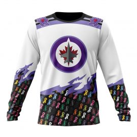 Personalized Winnipeg Jets In October Together We Can Beat Cancer Long Sleeve