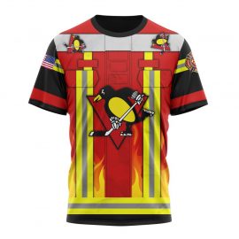 Personalized Pittsburgh Penguins Honor Firefighter Uniform Short Sleeve