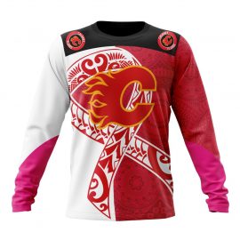 Personalized Calgary Flames Unique Samoa Fights Cancer Long Sleeve