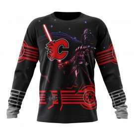 Personalized Calgary Flames Unique Darth Vader Version Long Sleeve