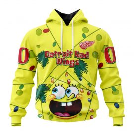 Personalized Detroit Red Wings Specialized Design With Spongebob Custom Jersey