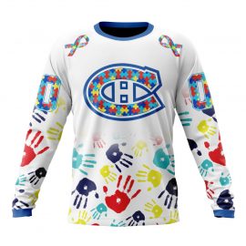 Personalized Montreal Canadiens Unique Autism Awareness Hands Long Sleeve