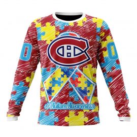 Personalized Montreal Canadiens Unique Autism Awareness Month Long Sleeve