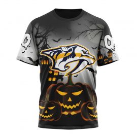 Personalized Nashville Predators Design For Halloween Short Sleeve