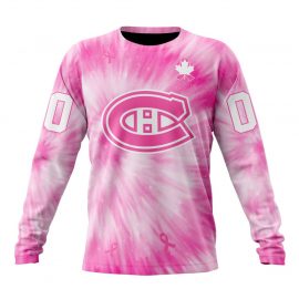 Personalized Montreal Canadiens Unique Special Pink Tie Dye Long Sleeve