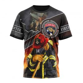 Personalized Florida Panthers Firefighter We Will Never Forget Tshirt
