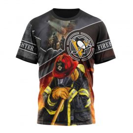 Personalized Pittsburgh Penguins Firefighter We Will Never Forget Tshirt