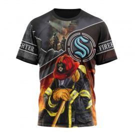 Personalized Seattle Kraken Firefighter We Will Never Forget Tshirt