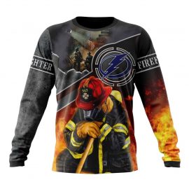 Personalized Tampa Unique Bay Lightning Firefighter We Will Never Forget Long Sleeve