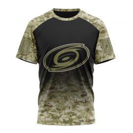Personalized Carolina Unique Hurricanes Camo Design For Veterans Day Short Sleeve