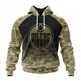 Personalized Edmonton Unique Oilers Camo Design For Veterans Day Custom Jersey