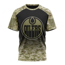 Personalized Edmonton Unique Oilers Camo Design For Veterans Day Short Sleeve
