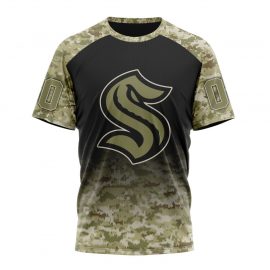 Personalized Seattle Kraken Camo Design For Veterans Day Short Sleeve
