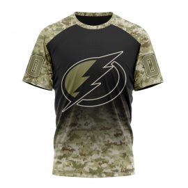 Personalized Tampa Unique Bay Lightning Camo Design For Veterans Day Short Sleeve