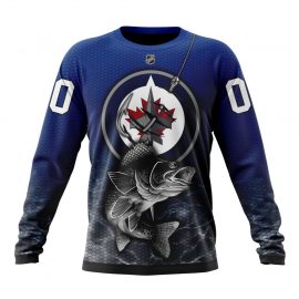 Personalized Winnipeg Jets Design With Fishing Style Long Sleeve