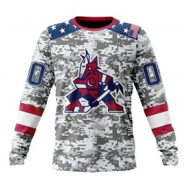 Personalized Arizona Coyotes Camo Design Veterans Day Long Sleeve
