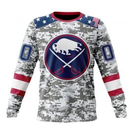 Personalized Buffalo Unique Sabres Camo Design Veterans Day Long Sleeve