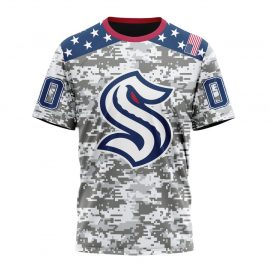 Personalized Seattle Kraken Camo Design Veterans Day Short Sleeve