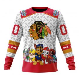 Personalized Chicago Unique Blackhawks Paw Patrol Design Long Sleeve