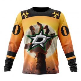 Personalized Dallas Stars Special Zombie Design For Halloween Long Sleeve