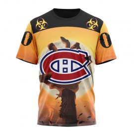 Personalized Montreal Canadiens Special Zombie Design For Halloween Short Sleeve