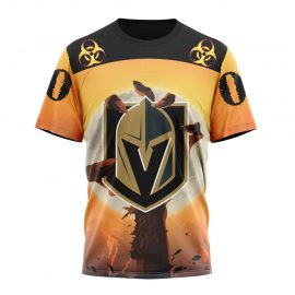 Personalized Vegas Golden Knights Special Zombie Design For Halloween Short Sleeve