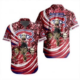 Montreal Canadiens Special Design For Halloween Short Sleeves Button Shirt