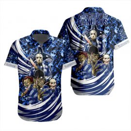 Vancouver Canucks Special Design For Halloween Short Sleeves Button Shirt