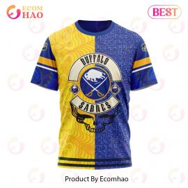 Personalized Name Number Buffalo Sabres Gold Blue Greatful Dead Short Sleeve