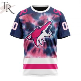 Personalized Arizona Coyotes Pink October Breast Cancer Short Sleeve
