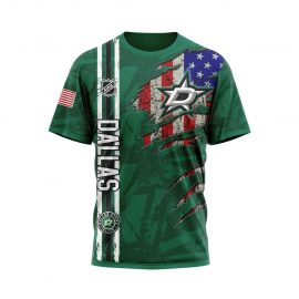 Dallas Stars Personalized Scratch Design Unique Short Sleeve